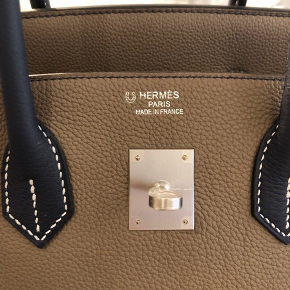 Hermès Birkin 35cm Etope and Blue Marine With Contrasting Stitching VIP SPECIAL - Picture 3 of 10